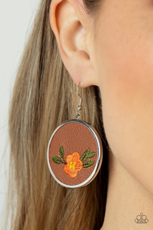 Prairie Patchwork - Orange - Paparazzi Earring Image