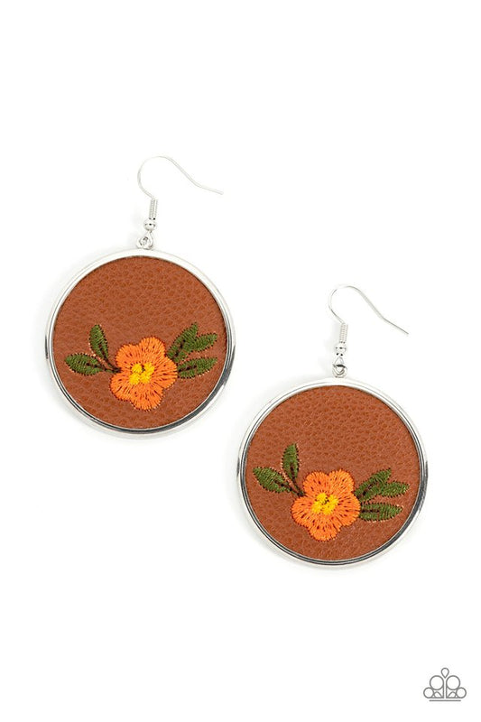 Prairie Patchwork - Orange - Paparazzi Earring Image