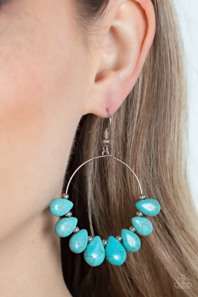 Canyon Quarry - Blue - Paparazzi Earring Image