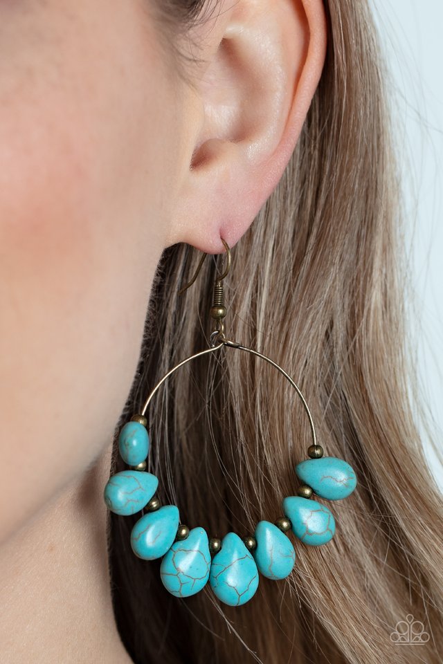 Canyon Quarry - Brass - Paparazzi Earring Image