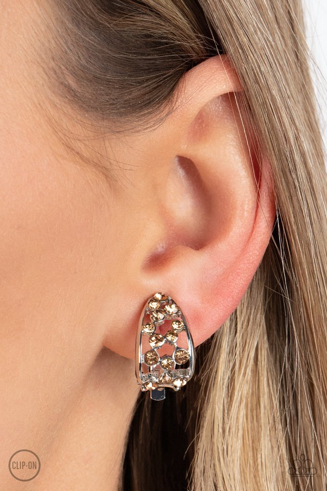 Extra Effervescent - Brown - Paparazzi Earring Image