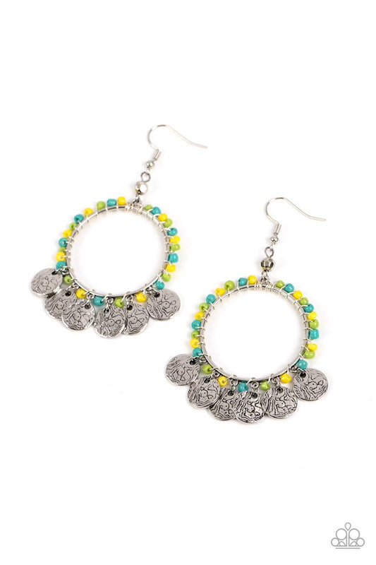 Bohemian Beach Blast - Green - Paparazzi Earring Image