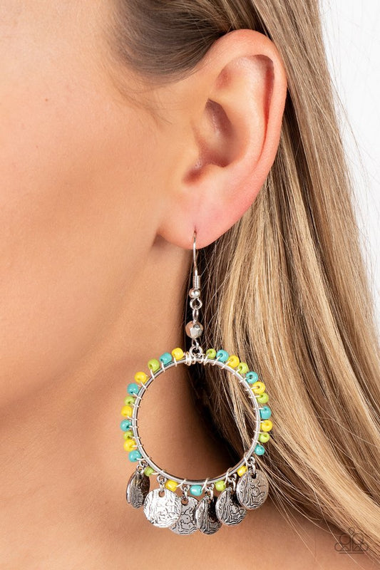 Bohemian Beach Blast - Green - Paparazzi Earring Image