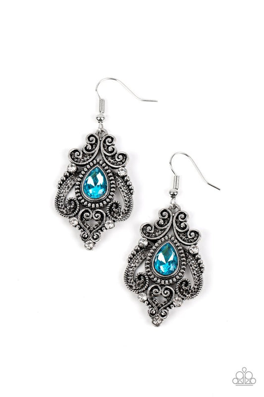 Palace Perfection - Blue - Paparazzi Earring Image