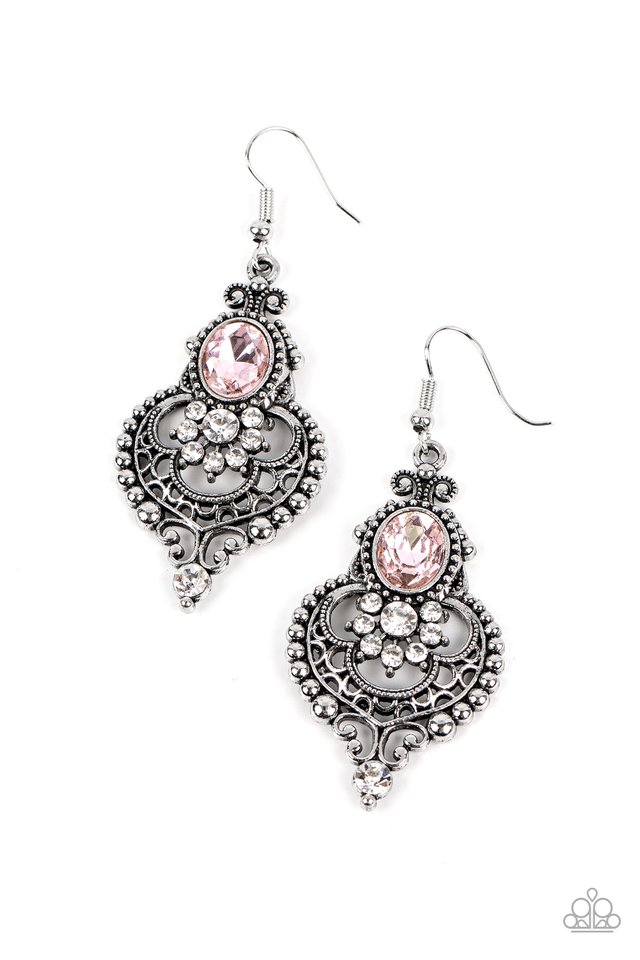 Castle Chateau - Pink - Paparazzi Earring Image