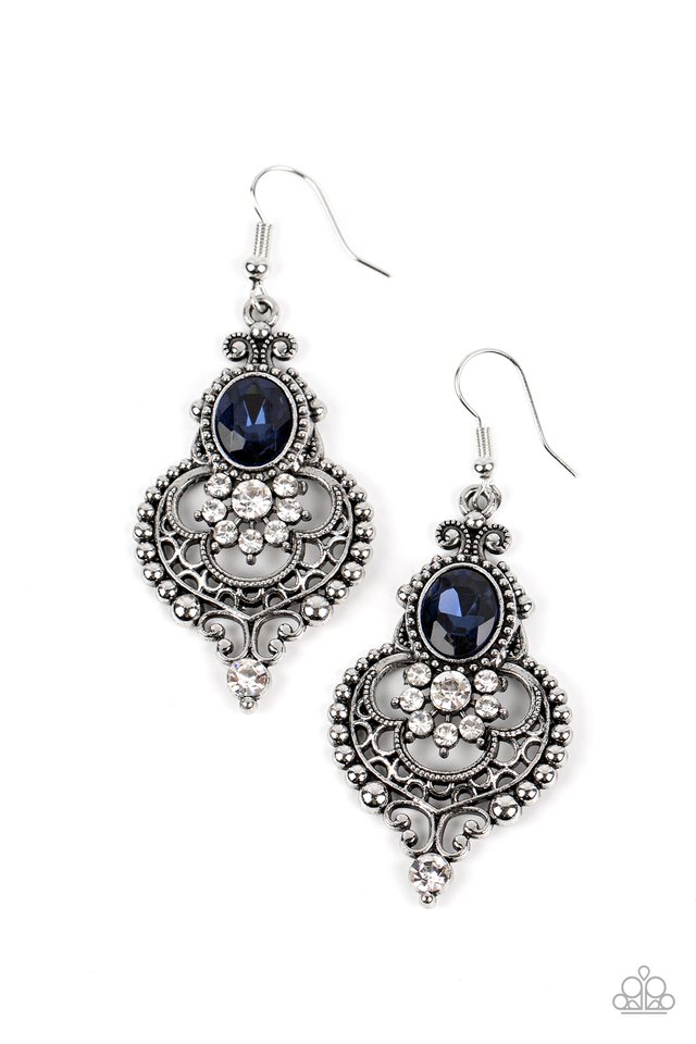 Castle Chateau - Blue - Paparazzi Earring Image