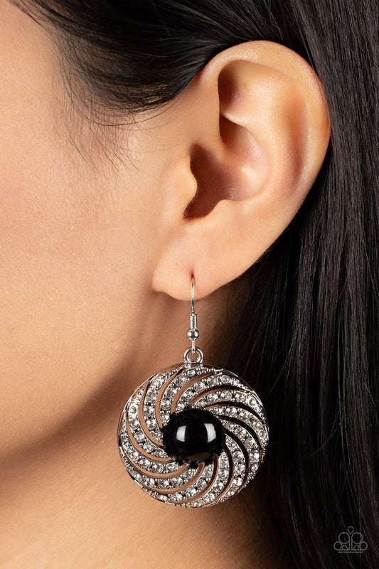 Vintage Vortex - Black - Paparazzi Earring Image