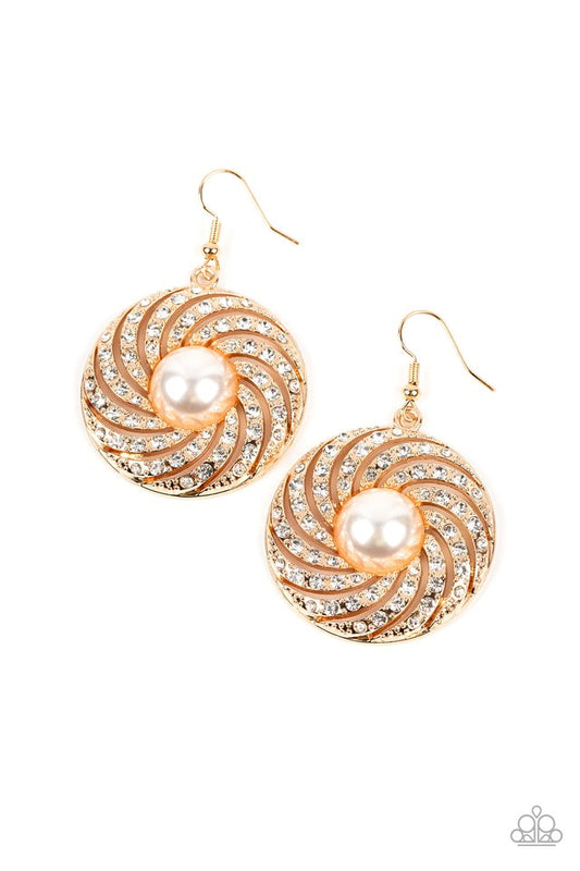 Vintage Vortex - Gold - Paparazzi Earring Image