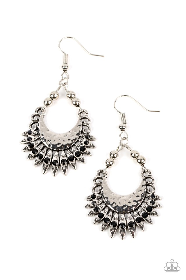 Lunar Luxury - Black - Paparazzi Earring Image