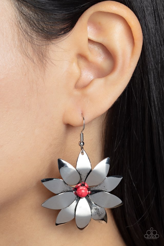 Pinwheel Prairies - Red - Paparazzi Earring Image