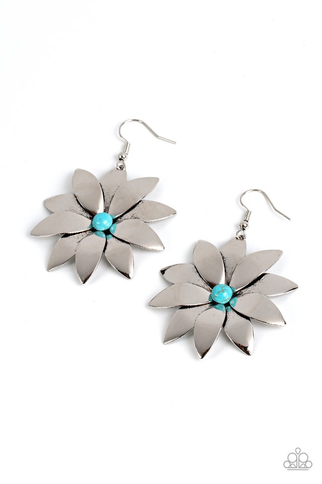 Pinwheel Prairies - Blue - Paparazzi Earring Image