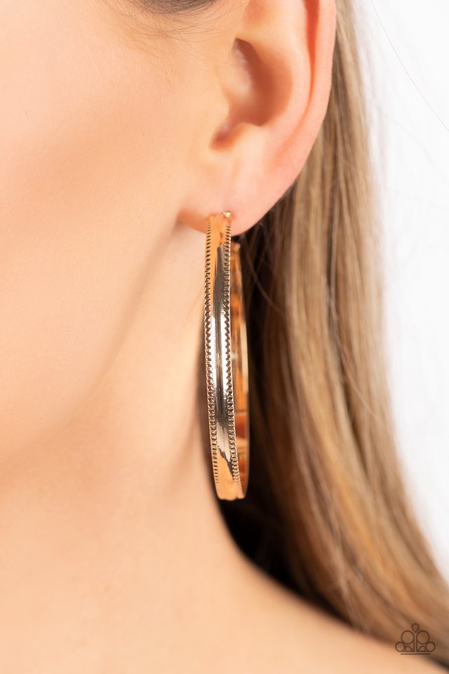 Majestically Moon Child gold Paparazzi earrings