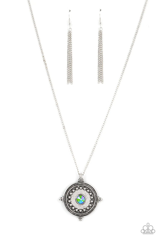 Paparazzi Necklace ~ Compass Composure - Green