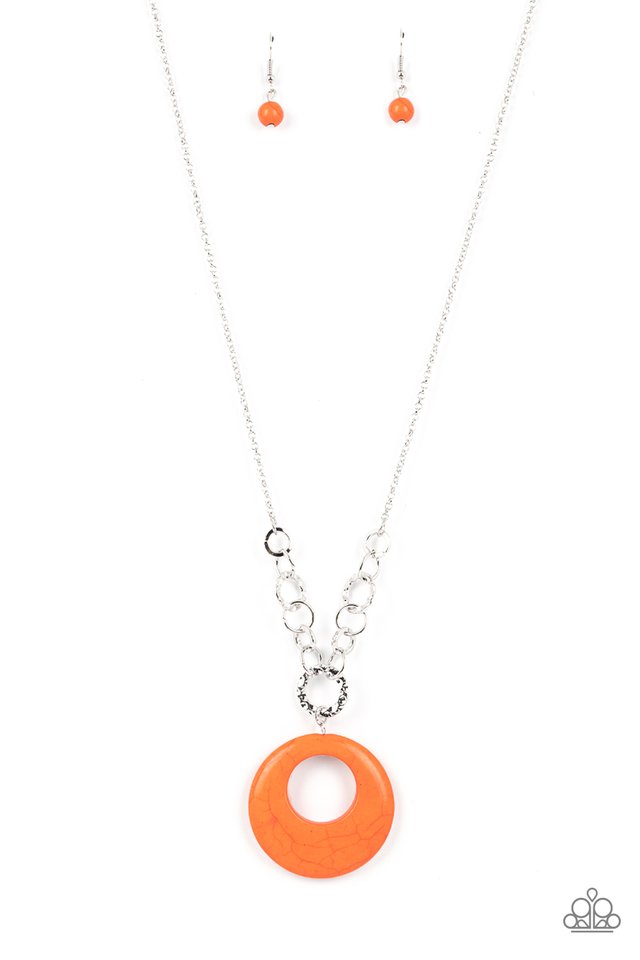 Orange Triple Layer Statement Tagua Nut Necklace - Galapagos Tagua Jewelry