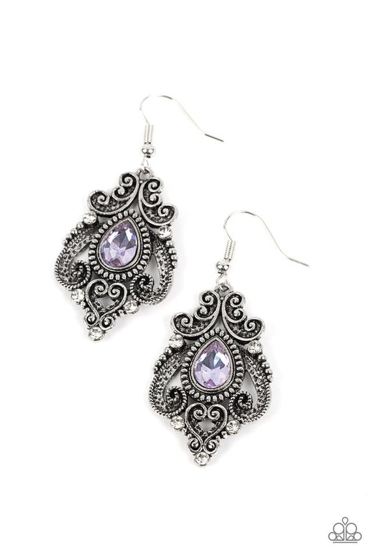 Palace Perfection - Purple - Paparazzi Earring Image