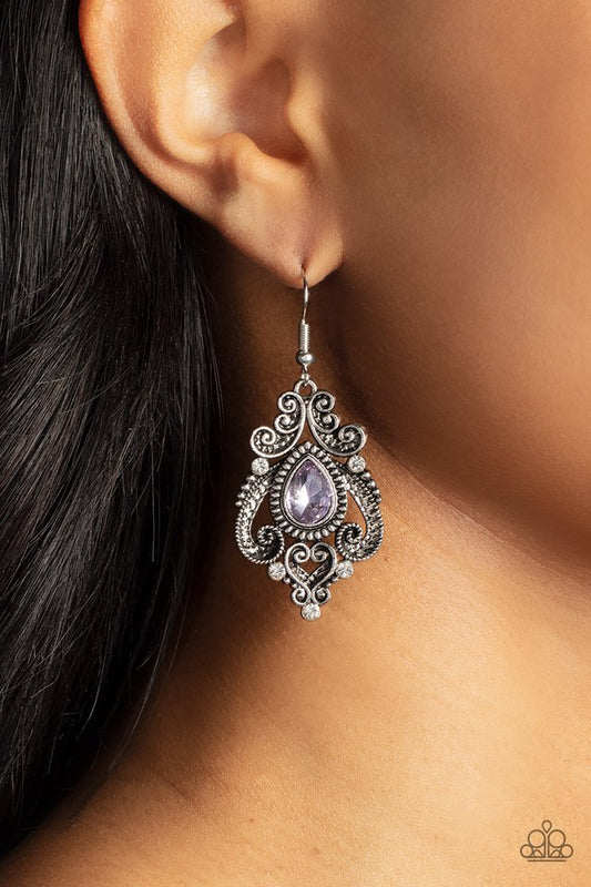 Palace Perfection - Purple - Paparazzi Earring Image