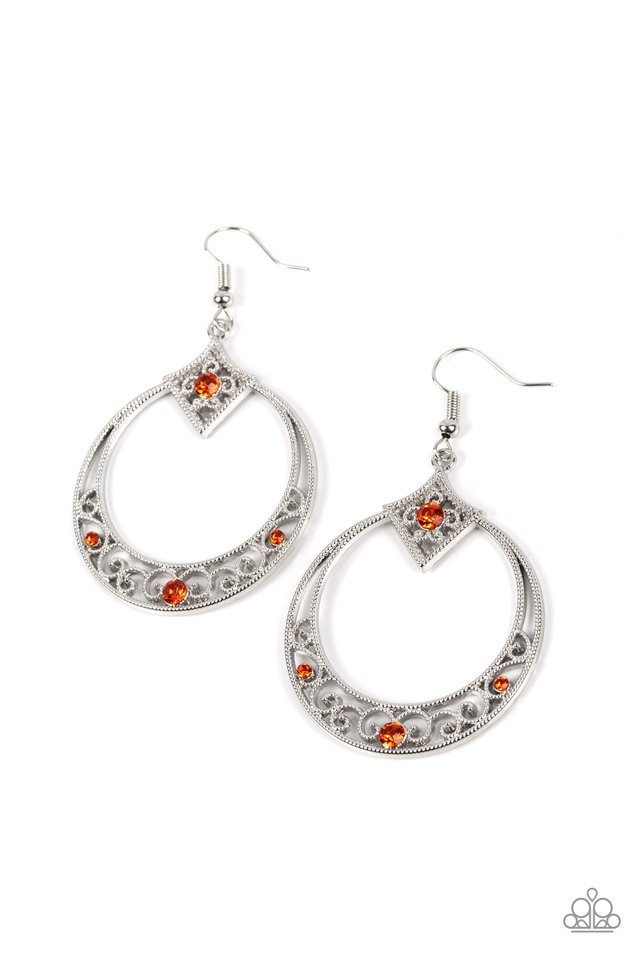 Royal Resort - Orange - Paparazzi Earring Image