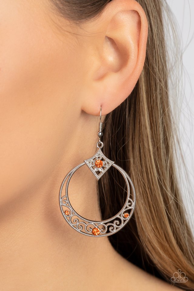 Royal Resort - Orange - Paparazzi Earring Image