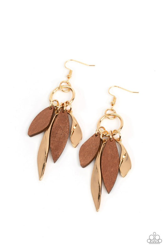 Primal Palette - Gold - Paparazzi Earring Image