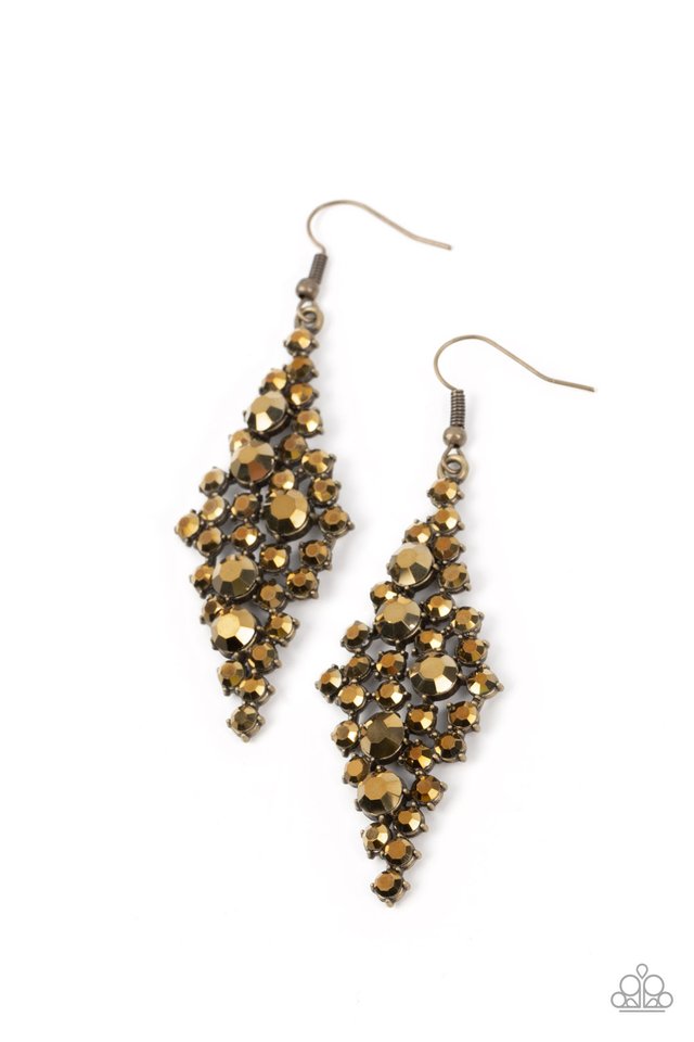 Celestial Comet - Brass - Paparazzi Earring Image