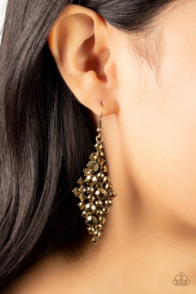 Celestial Comet - Brass - Paparazzi Earring Image