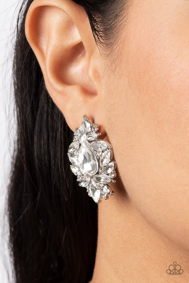 We All Scream for Ice QUEEN - White - Paparazzi Earring Image