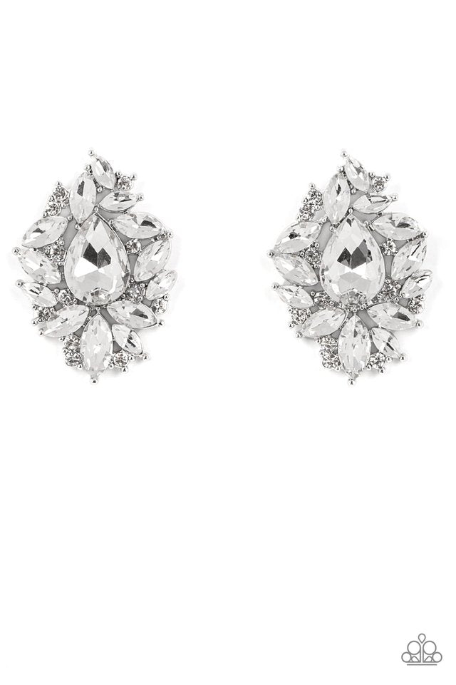 We All Scream for Ice QUEEN - White - Paparazzi Earring Image