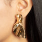 METAL-Physical Mood - Gold - Paparazzi Earring Image