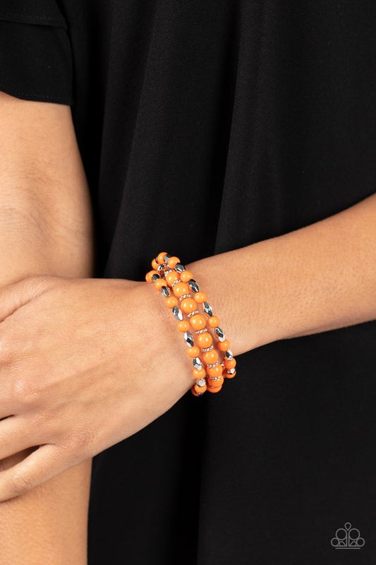 Colorfully Coiled - Orange - Paparazzi Bracelet Image