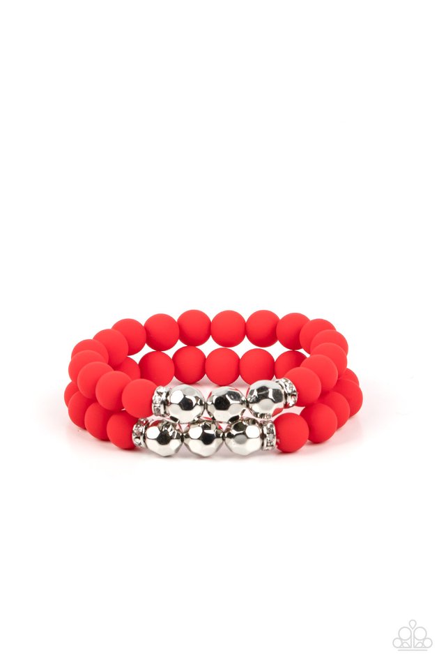 Paparazzi Accessories: Beachology - Red Twine-Like Bracelet