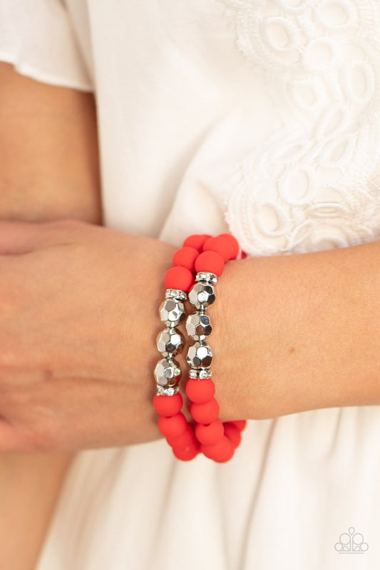 Dip and Dive - Red - Paparazzi Bracelet Image