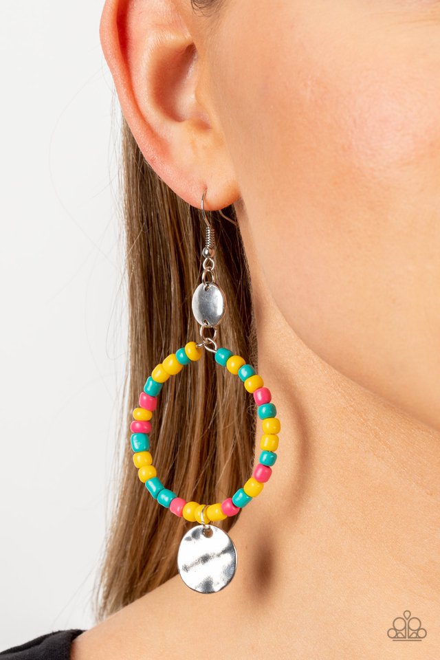 Cayman Catch - Yellow - Paparazzi Earring Image