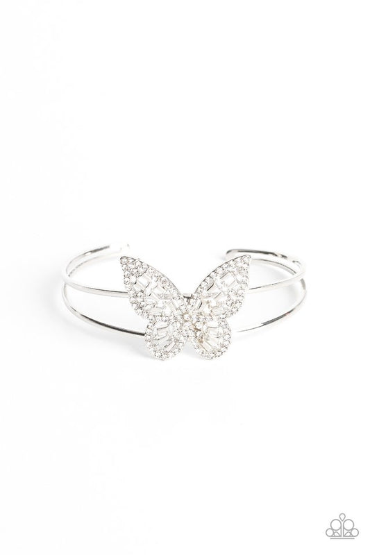 Butterfly Bella - White - Paparazzi Bracelet Image