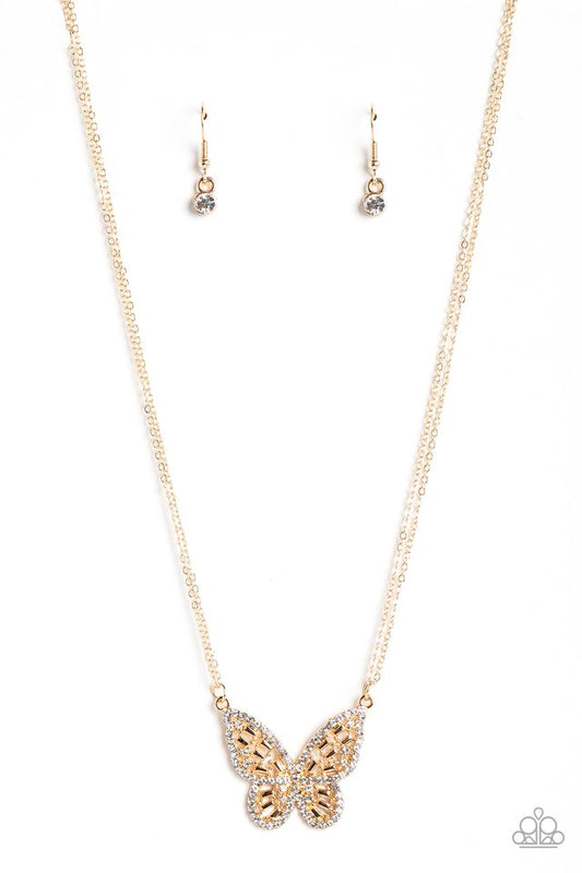 Baroque Butterfly - Gold - Paparazzi Necklace Image