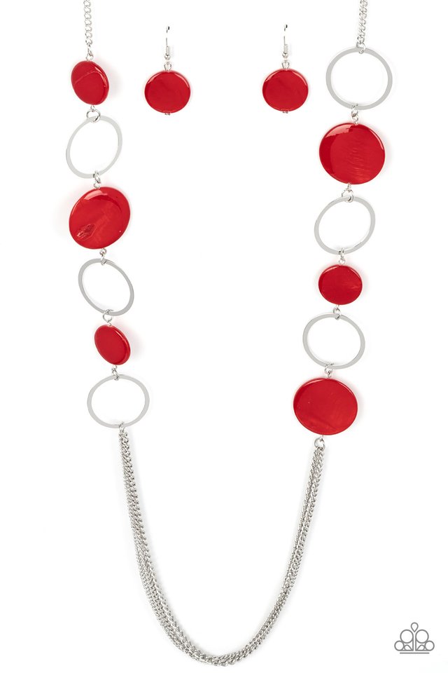 Beach Hub - Red - Paparazzi Necklace Image