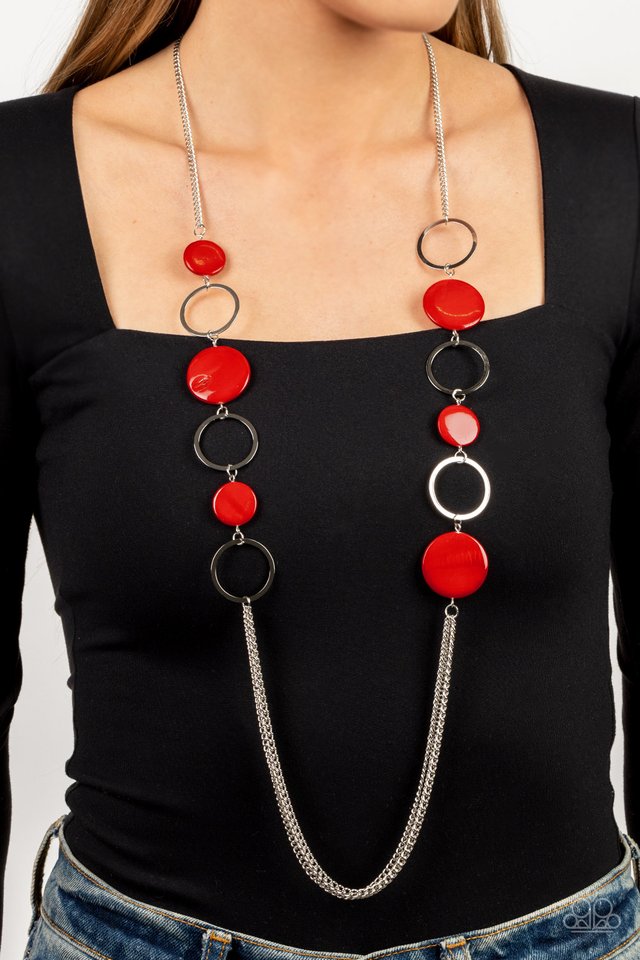 Beach Hub - Red - Paparazzi Necklace Image