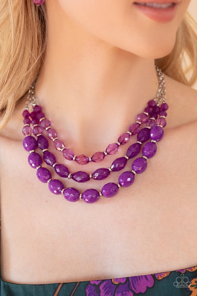 Tropical Hideaway - Purple - Paparazzi Necklace Image