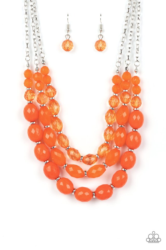 Tropical Hideaway - Orange - Paparazzi Necklace Image