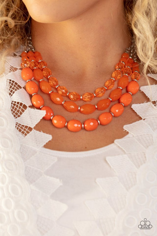 Tropical Hideaway - Orange - Paparazzi Necklace Image