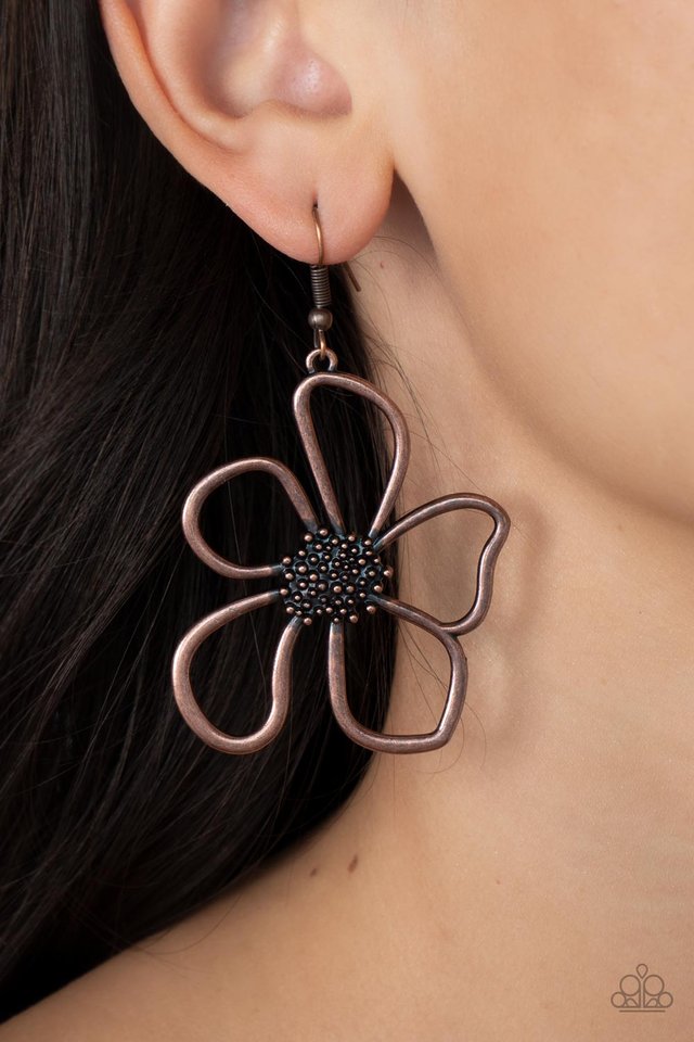 Wildflower Walkway - Copper - Paparazzi Earring Image