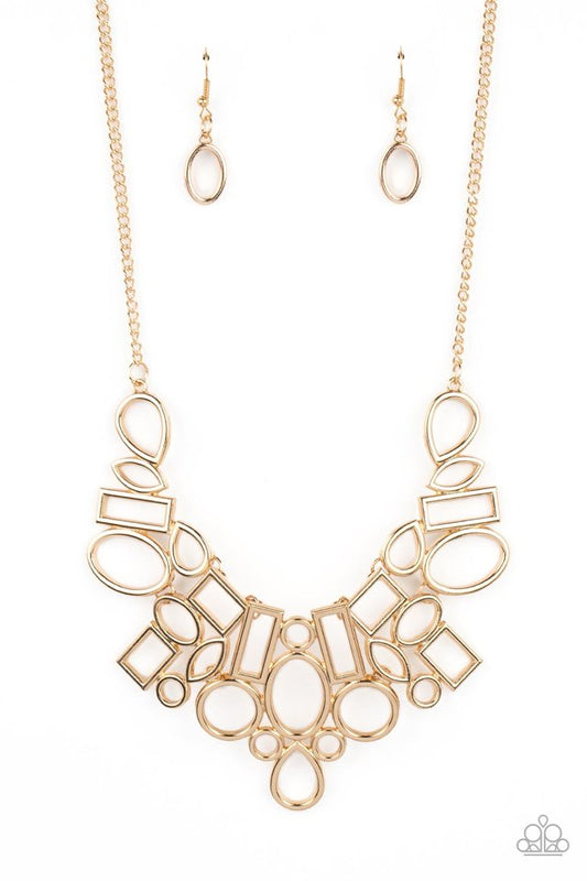 Geometric Grit - Gold - Paparazzi Necklace Image