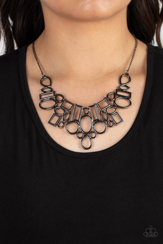 Geometric Grit - Black - Paparazzi Necklace Image