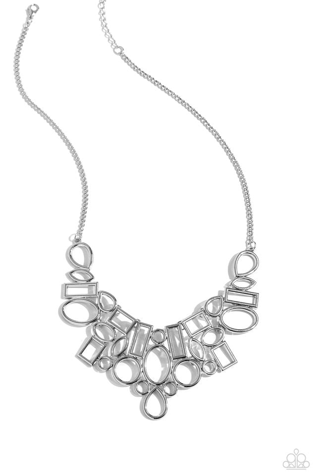 Geometric Grit - Silver - Paparazzi Necklace Image