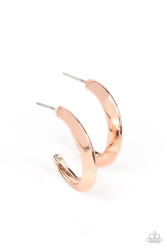 BEVEL Up - Rose Gold - Paparazzi Earring Image