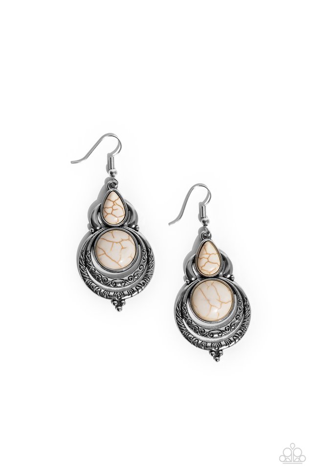 Sonoran Song - White - Paparazzi Earring Image