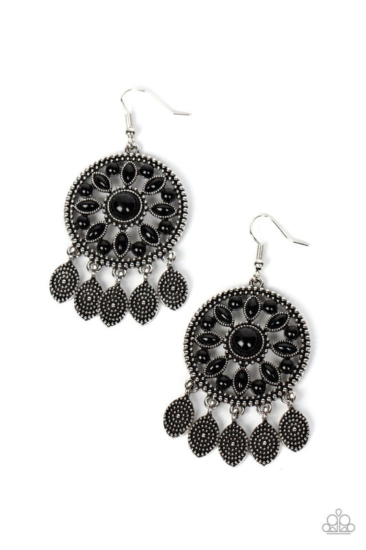 Sagebrush Symphony - Black - Paparazzi Earring Image