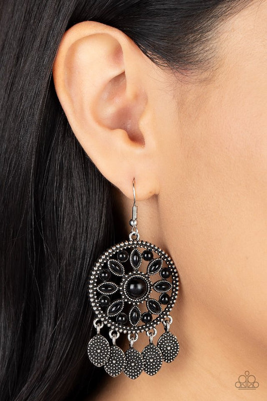 Sagebrush Symphony - Black - Paparazzi Earring Image