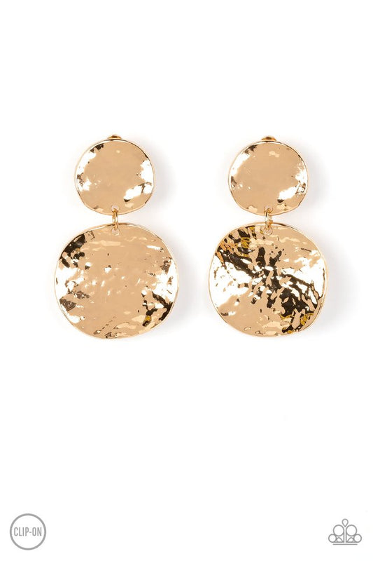 Rush Hour - Gold - Paparazzi Earring Image