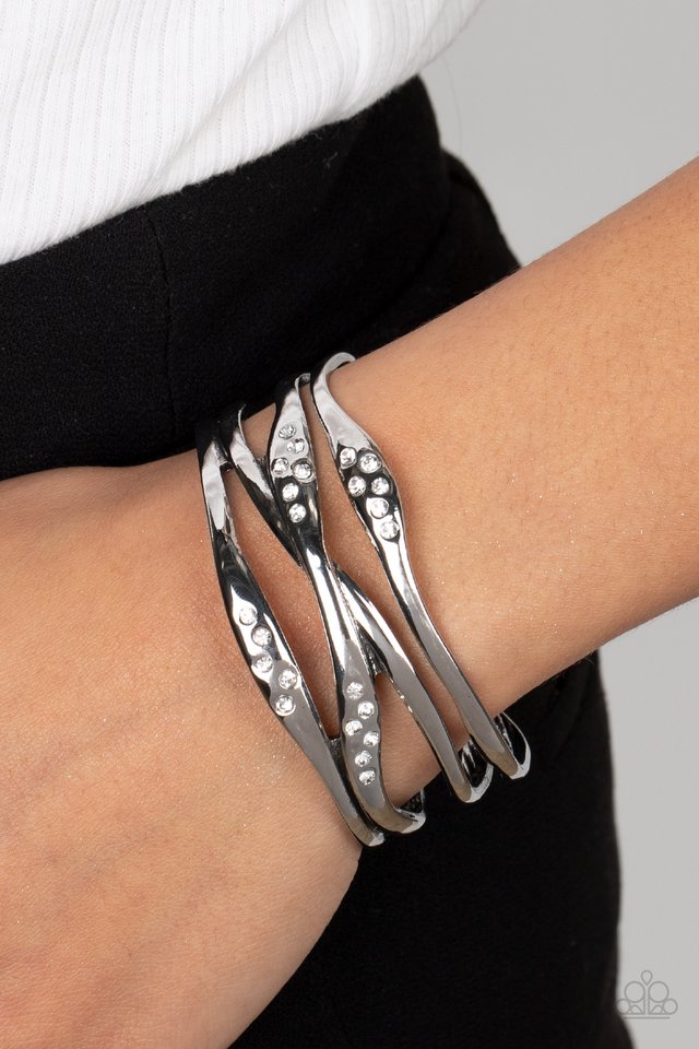 Line It Up - White - Paparazzi Bracelet Image