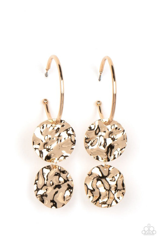 Sending Shock Waves - Gold - Paparazzi Earring Image